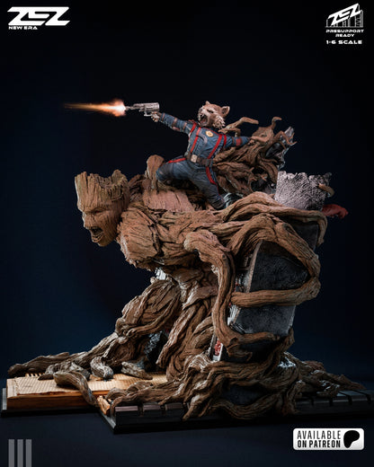 Groot and Rocket | Hand-Painted Figure | Magnetized