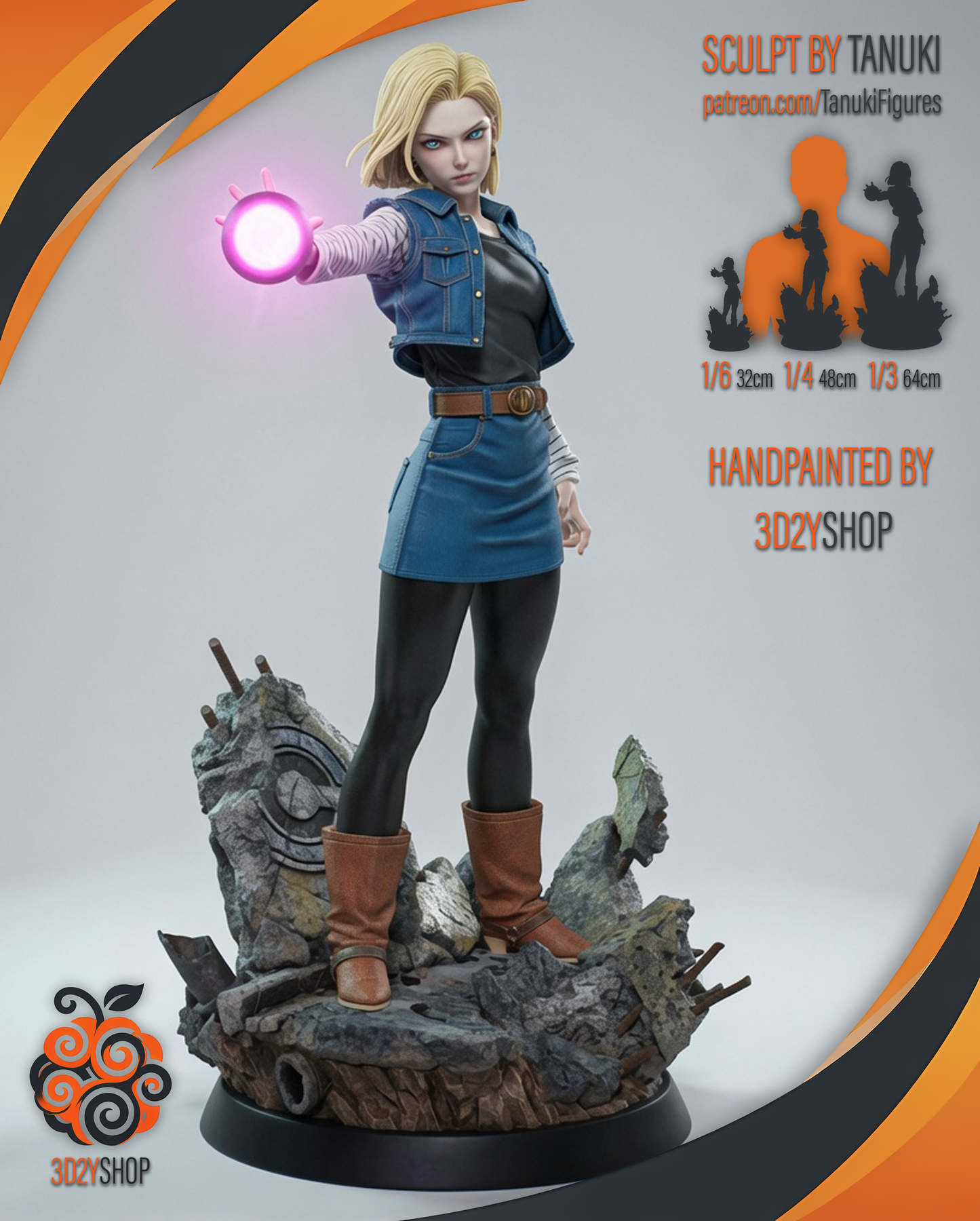 Android 18 - Dragon Ball | Hand-Painted Figure | Magnetized