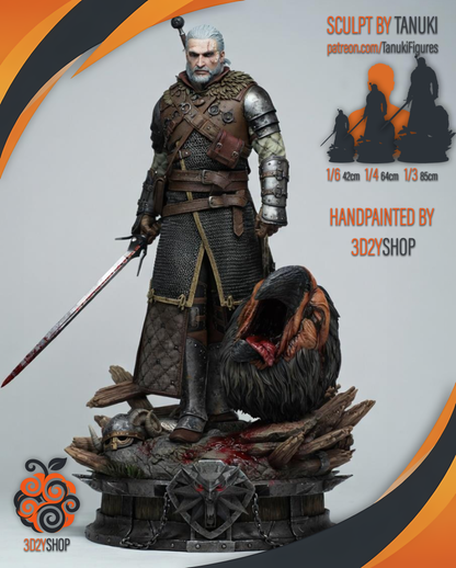 Geralt of Rivia – The Witcher 3 | Hand-Painted Figure | Magnetized