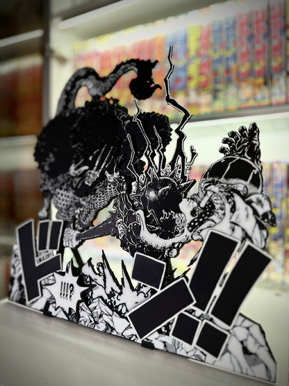 3D Printed Manga Frame - One Piece - Kaido vs Luffy - Wall Art