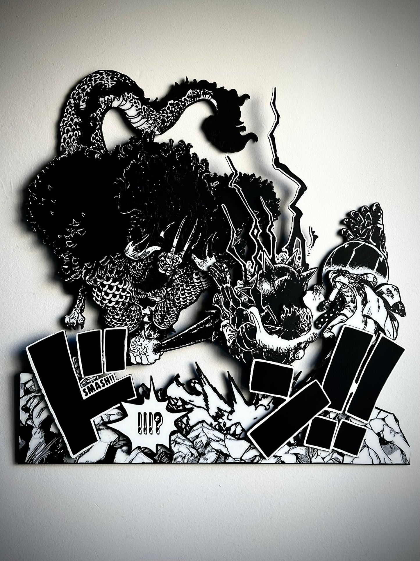 3D Printed Manga Frame - One Piece - Kaido vs Luffy - Wall Art