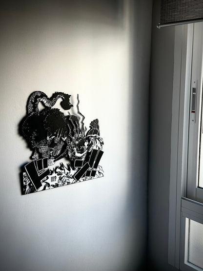 3D Printed Manga Frame - One Piece - Kaido vs Luffy - Wall Art