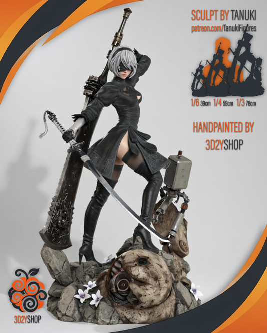 2B - NieR Automata | Hand-Painted Figure | Magnetized
