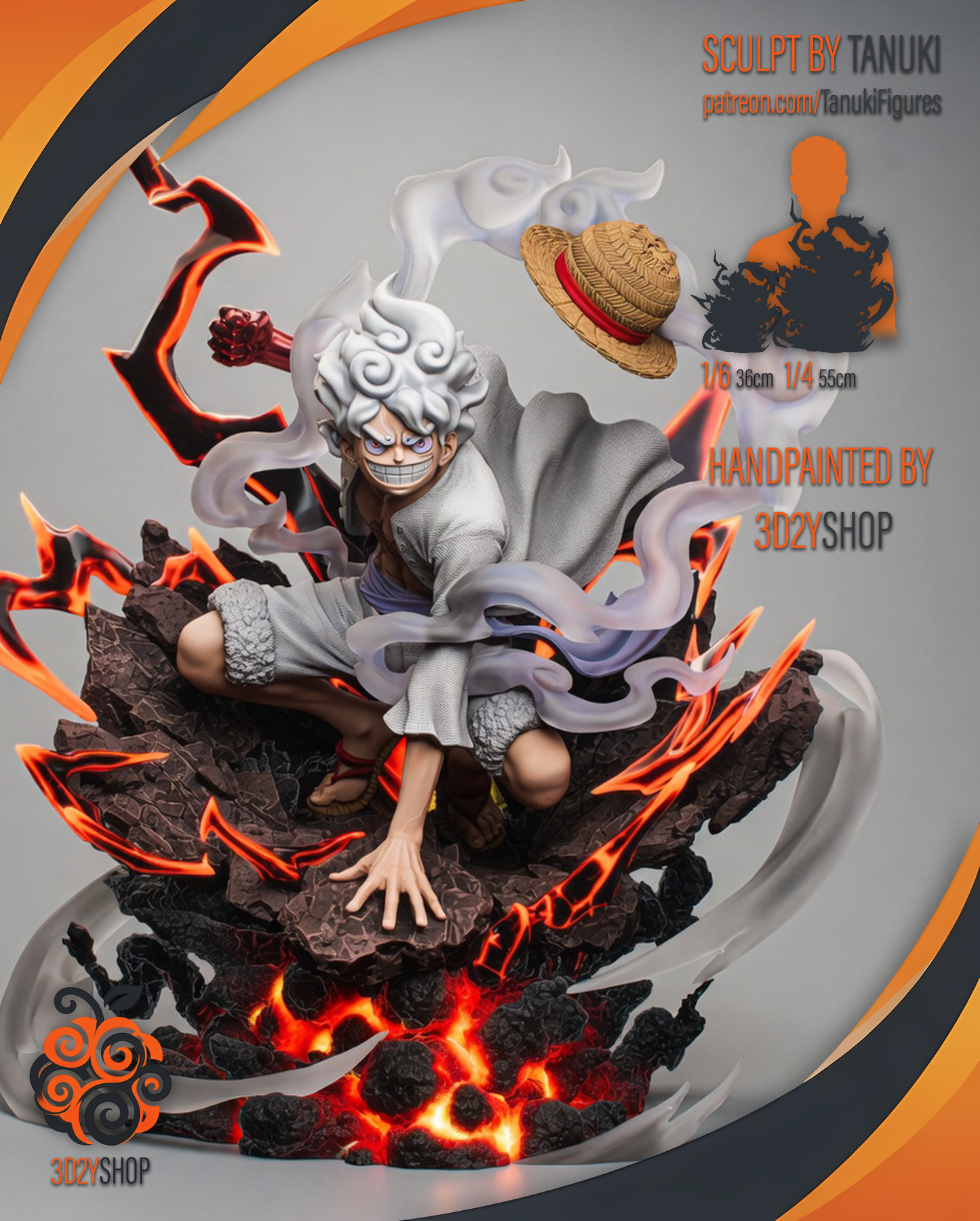 Nika - Gear 5 Luffy | Hand-Painted Figure | Magnetized