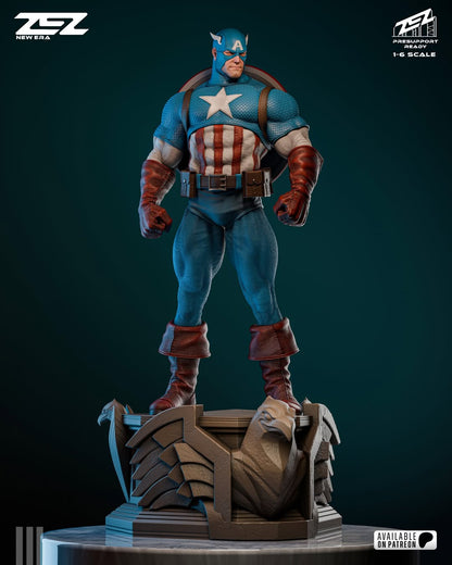 CAPTAIN AMERICA – MUSEUM POSE | Hand-Painted Figure | Magnetized