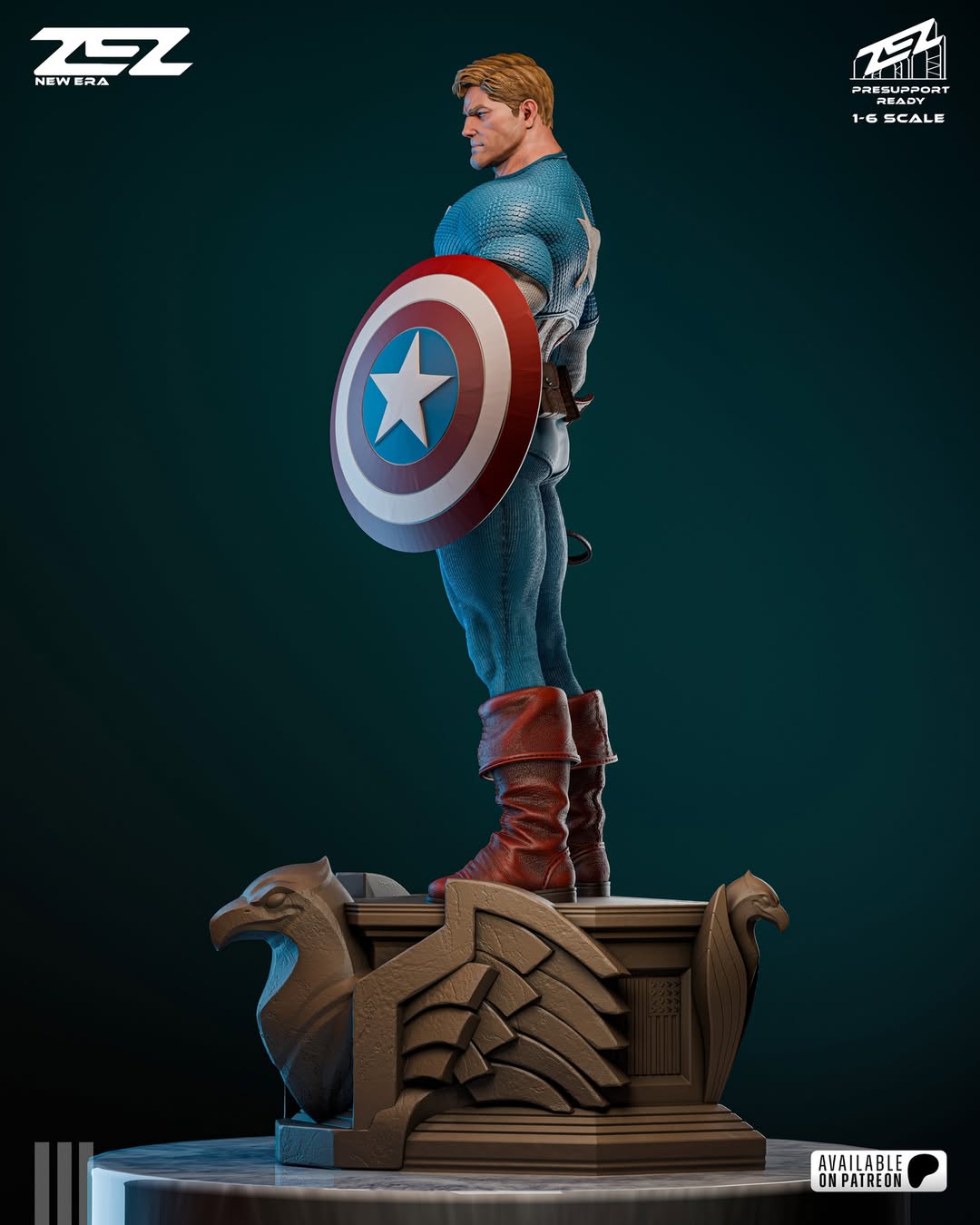 CAPTAIN AMERICA – MUSEUM POSE | Hand-Painted Figure | Magnetized