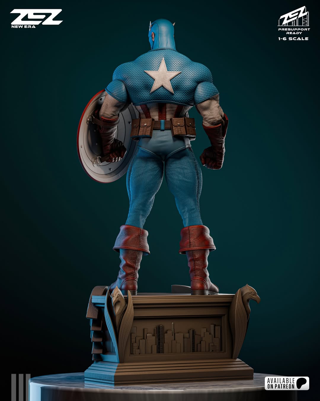 CAPTAIN AMERICA – MUSEUM POSE | Hand-Painted Figure | Magnetized