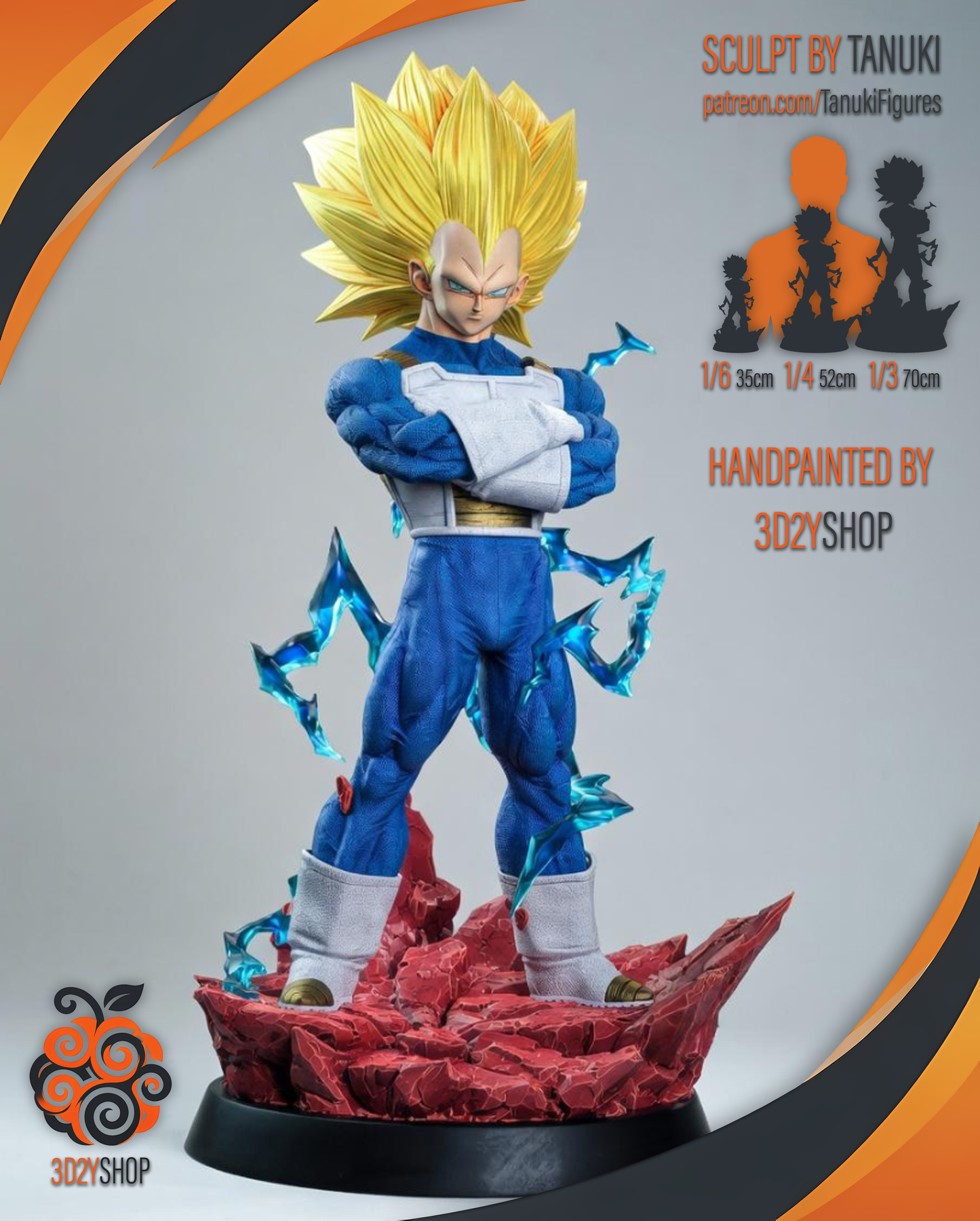 Vegeta SSJ3 - Dragon Ball | Hand-Painted Figure | Magnetized