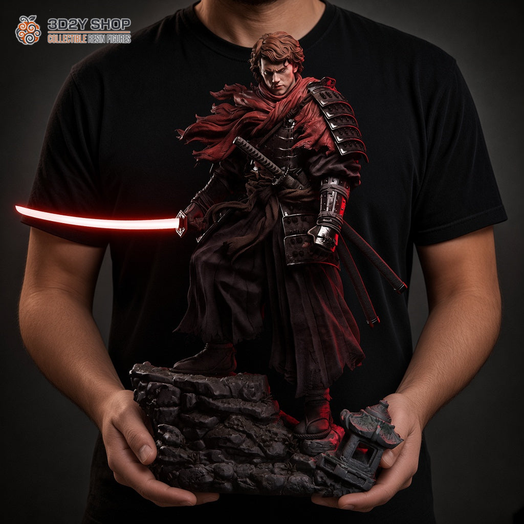 Anakin Ronin Star Wars hand-painted resin statue, 1/4 scale, held in hands to show its size - 3D2Y Shop