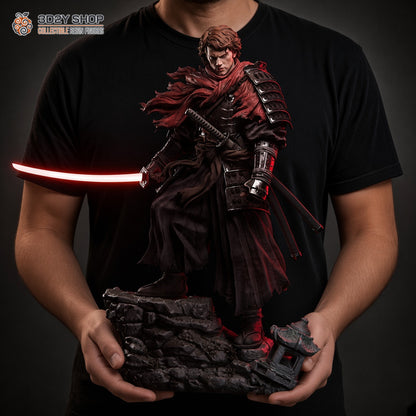 Anakin Ronin Star Wars hand-painted resin statue, 1/4 scale, held in hands to show its size - 3D2Y Shop