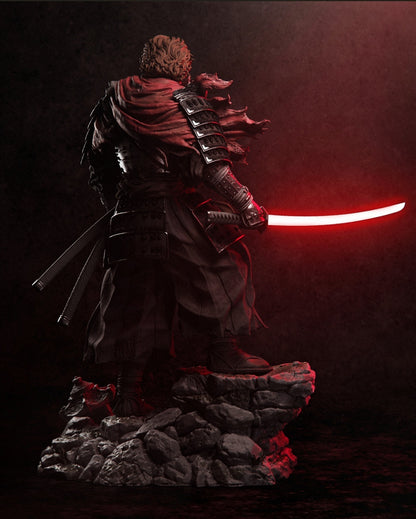 Anakin Ronin Star Wars statue back view with cape and katana - 3D2Y Shop