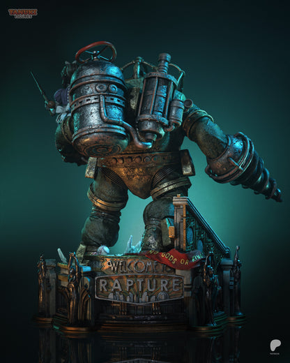 Big Daddy y Little Sister BioShock figura de resina pintada a mano - render 2 - 3D2Y Shop