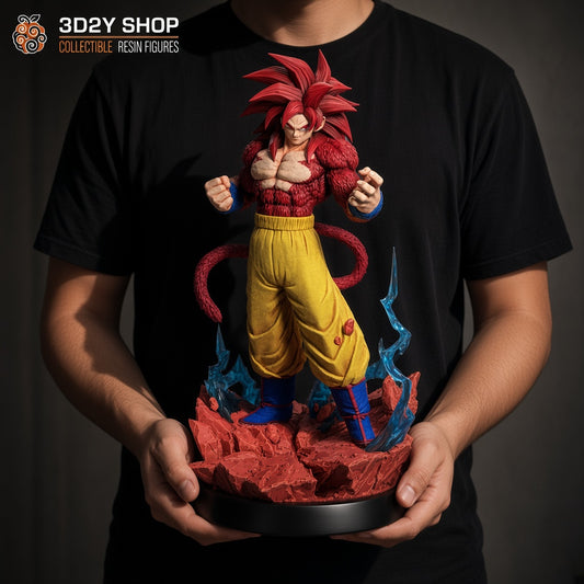 Goku SSJ4 Dragon Ball figura pintada a mano escala 1/4 sujetada en mano - 3D2Y Shop