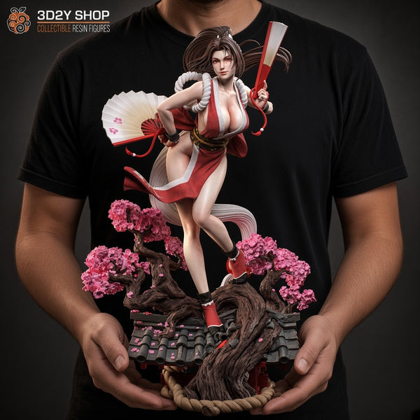 Mai Shiranui The King of Fighters figura pintada a mano escala 1/4 sujetada en mano - 3D2Y Shop