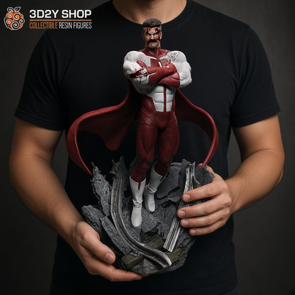Omni-Man Invincible figura pintada a mano escala 1/4 sujetada en mano - 3D2Y Shop