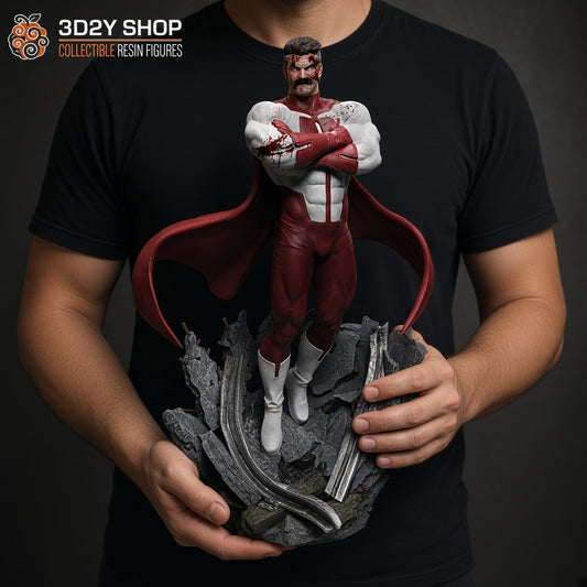 Omni-Man Invincible figura pintada a mano escala 1/4 sujetada en mano - 3D2Y Shop