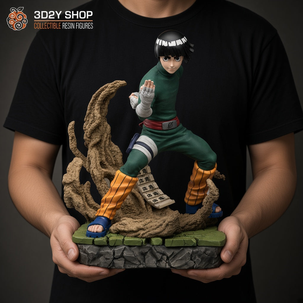 Rock Lee Naruto figura pintada a mano escala 1/4 sujetada en mano - 3D2Y Shop
