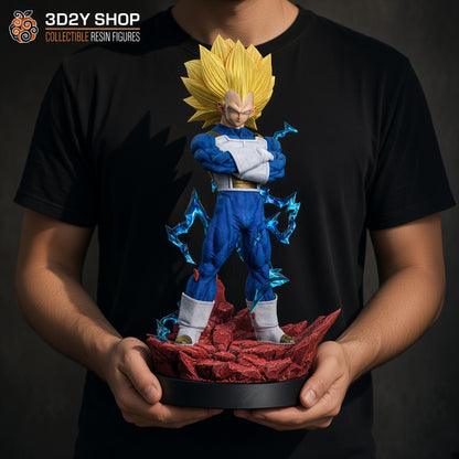 Vegeta SSJ3 Dragon Ball figura pintada a mano escala 1/4 sujetada en mano - 3D2Y Shop