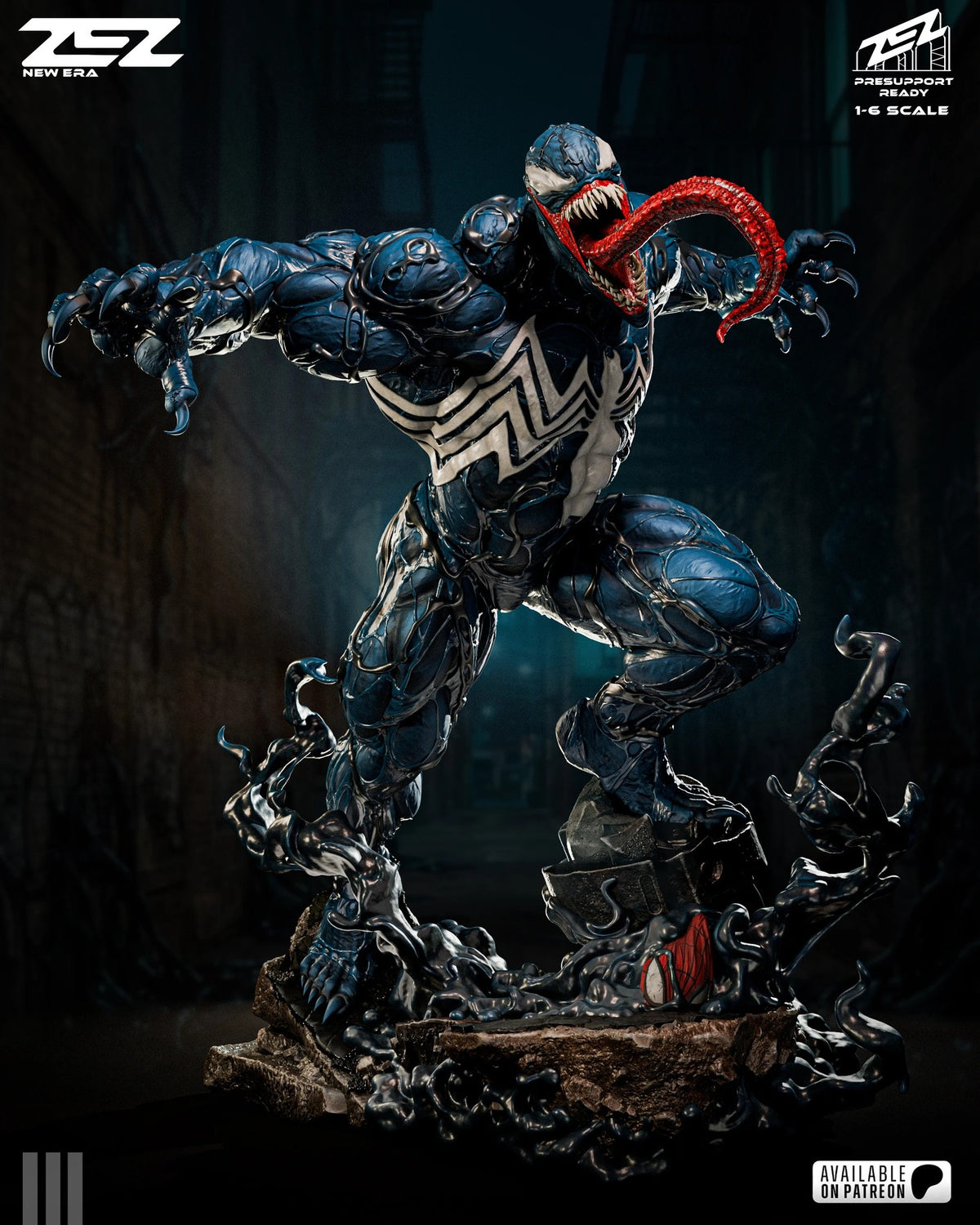 Venom Marvel figura de resina pintada a mano - render 1 - 3D2Y Shop
