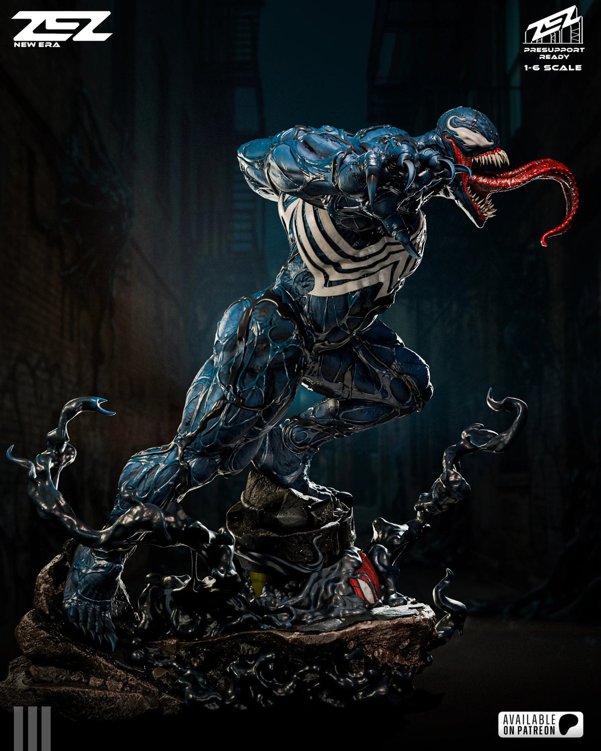 Venom Marvel figura de resina pintada a mano - render 2 - 3D2Y Shop