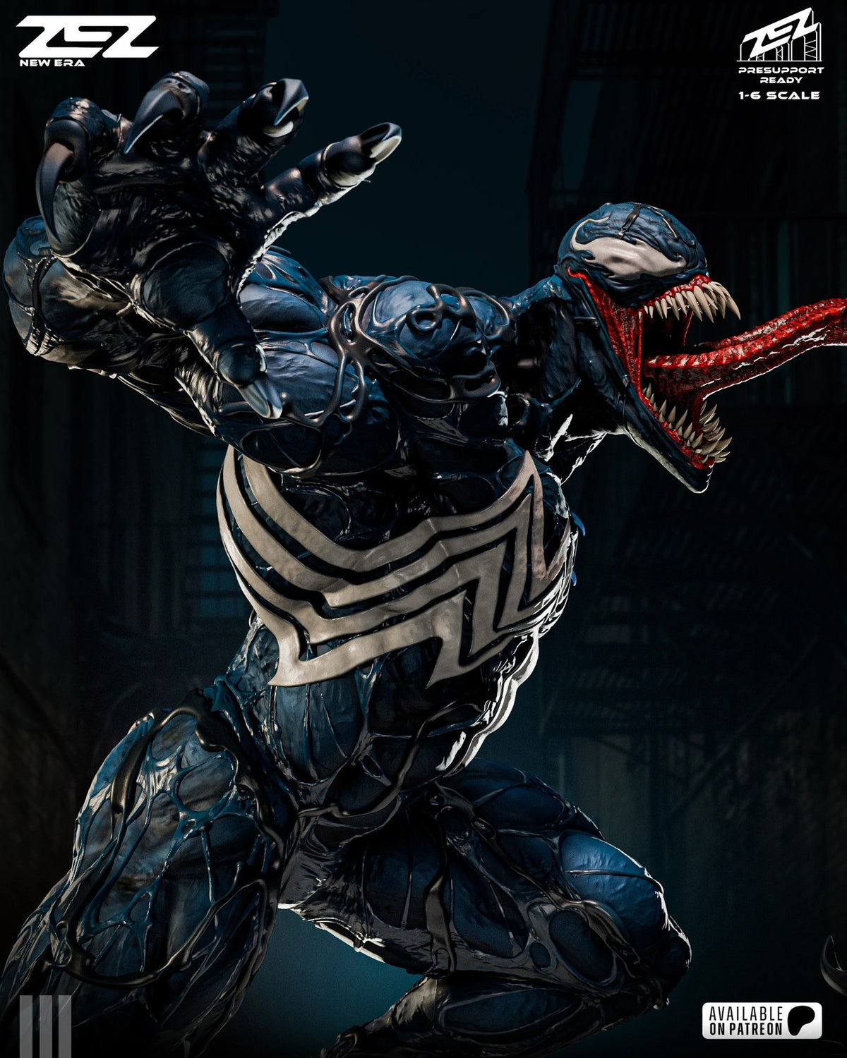 Venom Marvel figura de resina pintada a mano - render 5 - 3D2Y Shop