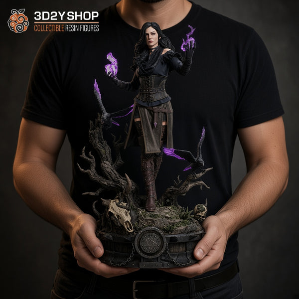 Yennefer The Witcher 3 figura pintada a mano escala 1/4 sujetada en mano - 3D2Y Shop